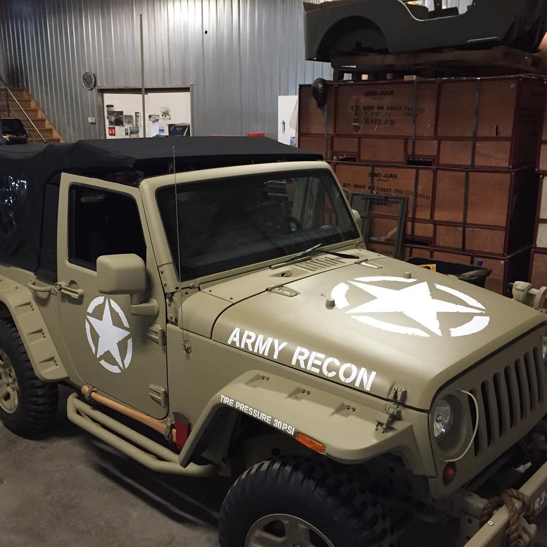 Specialty decals on a custom vehicle